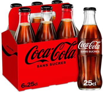 COCA-COLA – Boisson gazeuse aux extraits végétaux sans sucres 6 x 25 cl