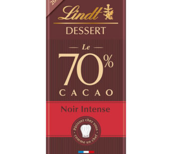 LINDT Dessert – Tablette de chocolat noir pâtissier 70% 200g
