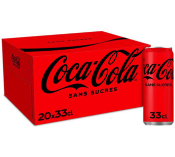 COCA-COLA – Boisson gazeuse aux extraits végétaux sans sucres 20 x 33 cl
