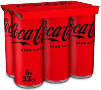 COCA-COLA – Boisson gazeuse aux extraits végétaux sans sucres 6 x 33 cl