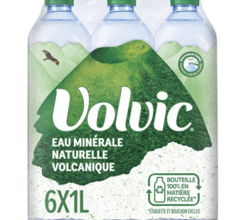 VOLVIC – Eau minérale naturelle 6 x 1 L