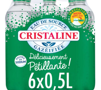 CRISTALINE – Eau de source gazeuse 6 x 50 cl