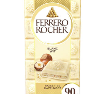 FERRERO ROCHER – Tablette de chocolat blanc aux noisettes entières 90g