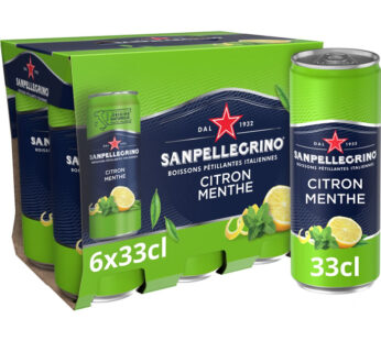 SAN PELLEGRINO – Eau gazeuse citron et menthe 6 x 33 cl