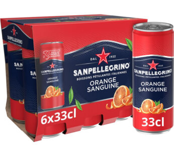 SAN PELLEGRINO – Eau gazeuse orange sanguine 6 x 33 cl