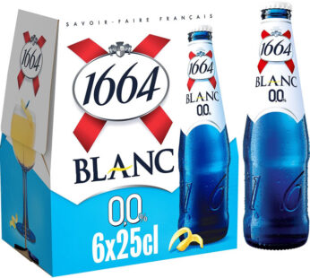 1664 – Bière blanche sans alcool aromatisée aux agrumes 6 x 25 cl