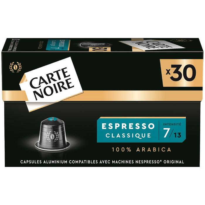 CARTE NOIRE - Capsules de café espresso classique N°7 30 capsules