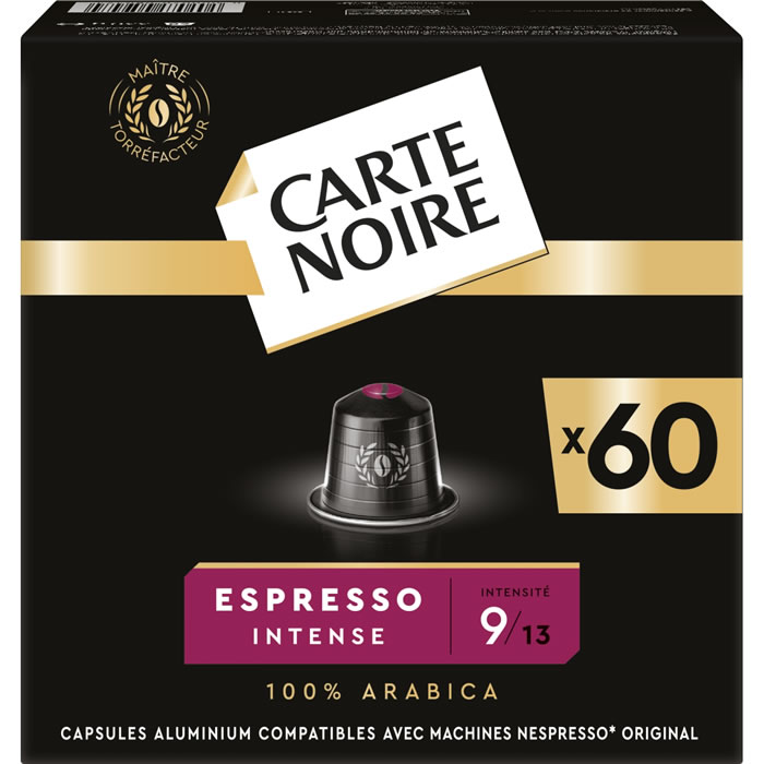 CARTE NOIRE - Capsules de café espresso intense N°9 60 capsules