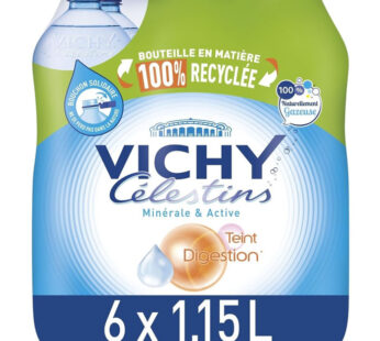 VICHY Célestins – Eau minérale naturelle gazeuse 6 x 1,15 L