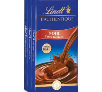 LINDT – Chocolat noir extra fondant traditionnel 3 x 100 g