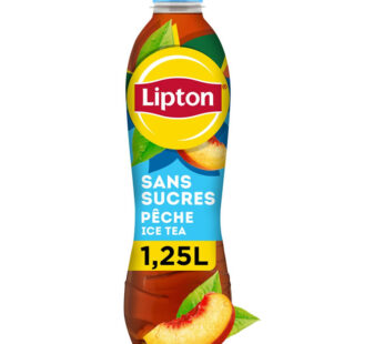 LIPTON Ice Tea Zéro – Thé glacé aromatisé à la pêche sans sucres 1,25 L