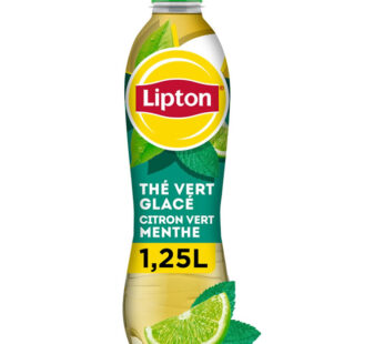 LIPTON Ice Tea – Thé glacé aromatisé au citron vert et menthe 1,25 L
