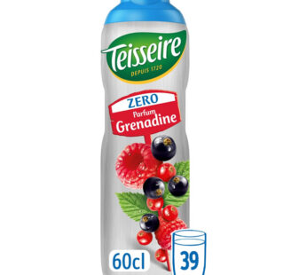 TEISSEIRE Zéro – Sirop de grenadine sans sucres 60 cl