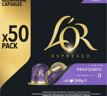 L&rsquo;OR Espresso – Capsules de café allongé profondo N°8 50 capsules