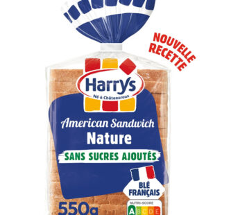HARRYS – American Sandwich pain de mie nature sans sucres ajoutés 550g