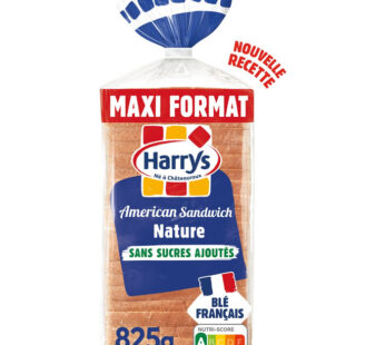 HARRYS – American Sandwich pain de mie nature sans sucres ajoutés 825g