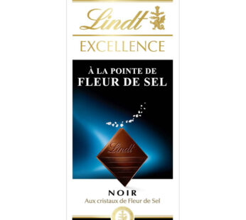 LINDT Excellence – Chocolat noir, extra-fin traditionnel, à la fleur de sel. 100 g