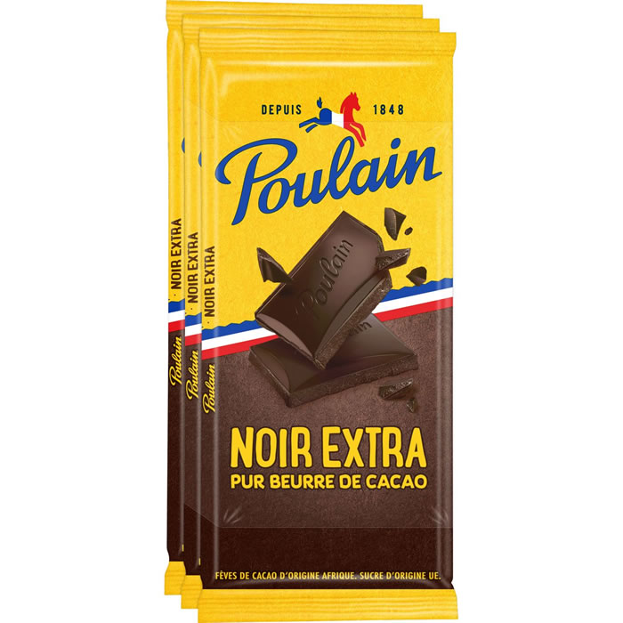 POULAIN Noir Extra - Tablette de chocolat noir 3x100g