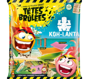 TETES BRULEES Koh-Lanta Bonbons acidulés goûts mangue, pomme-cerise, pitahaya 150g