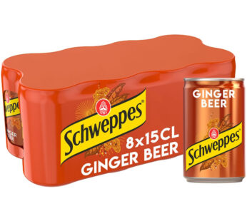 SCHWEPPES Ginger Beer – Boisson gazeuse au gingembre sans alcool 8 x 15 cl