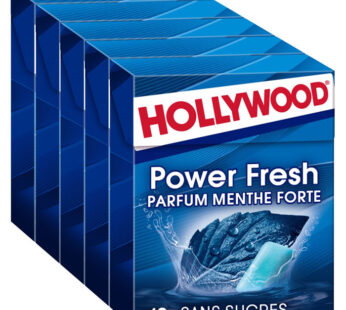 HOLLYWOOD Power Fresh Chewing-gum menthe forte 5x14g