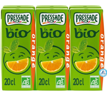 PRESSADE – Briquettes nectar d&rsquo;orange sans pulpe bio 6x20cl