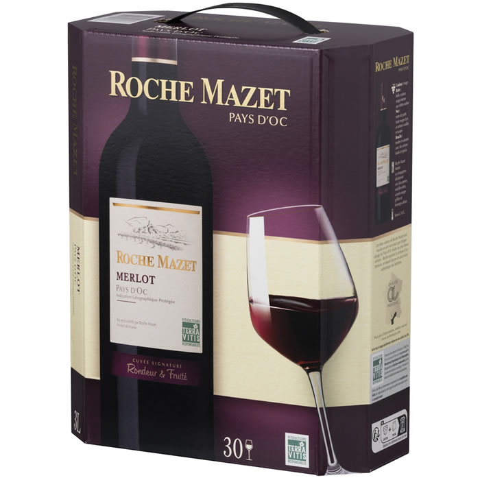 Vin rouge IGP PAYS D'OC Roche Mazet - Merlot