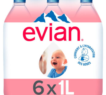 EVIAN – Eau minérale naturelle 6 x 1 L