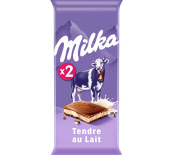 MILKA – Tablette de chocolat au lait fourrée au lait 2x100g