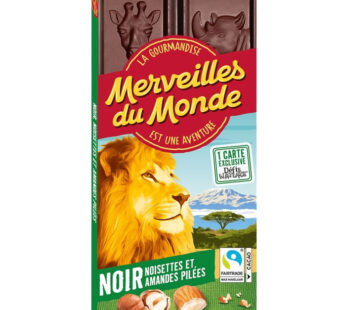 MERVEILLES DU MONDE – Tablette de chocolat noir aux noisettes et amandes 100g