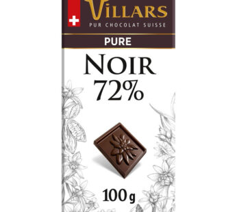 VILLARS Pure – Tablette de chocolat noir 72% 100g