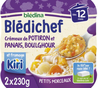 BLEDINA Blédichef – Potiron, panais, boulgour et fromage Kiri 2×230 g