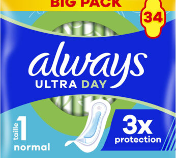 ALWAYS Ultra Day Serviettes hygiéniques normal avec ailettes x34
