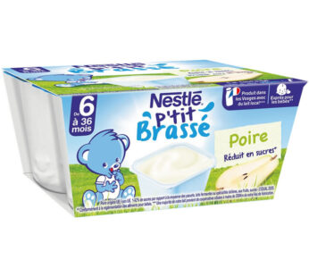 NESTLE P’tit Brassé – Dessert à la poire 4 x 100 g