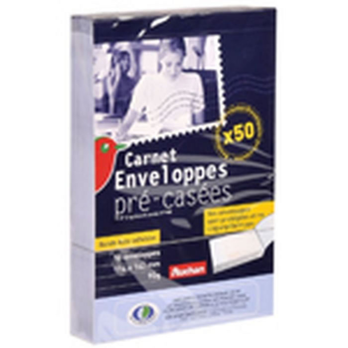 AUCHAN Enveloppes détachables 114 x 162 mm