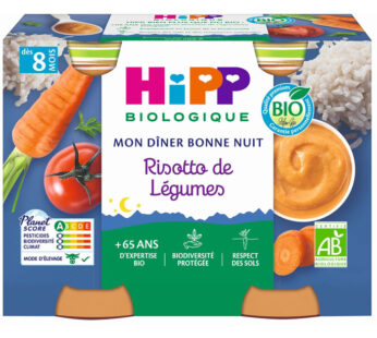 HIPP Bonne Nuit – Risotto de légumes 2×190 g