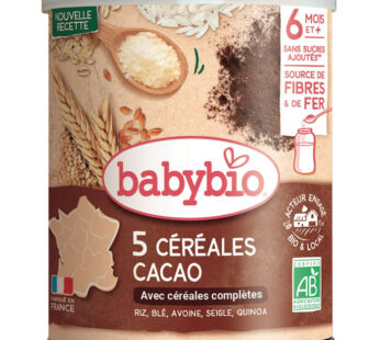 BABYBIO – Céréales en poudre cacao dès 8 mois bio 220 g