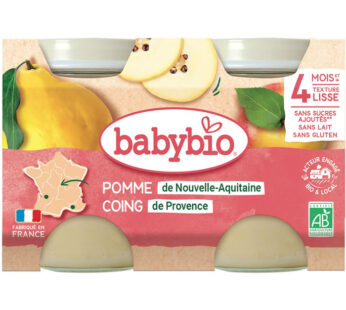 BABYBIO – Pomme et coing 2 x 130 g