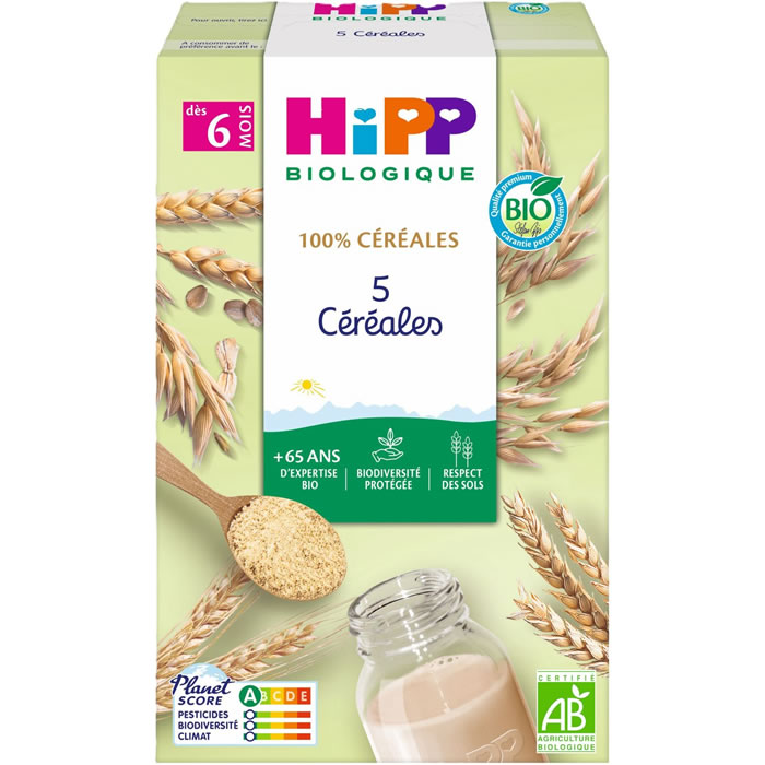 HIPP - 5 Céréales en poudre dès 8 mois bio 250 g