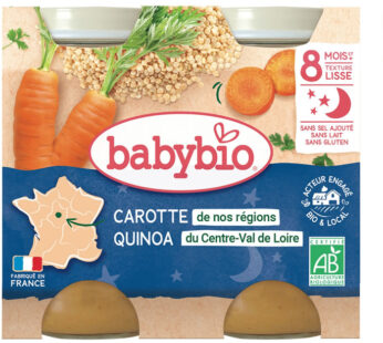BABYBIO Bonne Nuit – Mouliné de carottes et quinoa 2×200 g