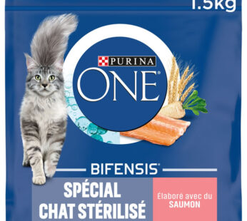 PURINA ONE – Croquettes stérilisés saumon et blé (1,5 kg)