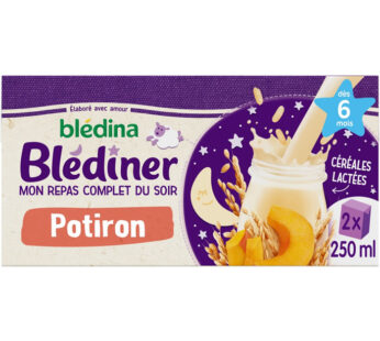 BLEDINA – Blédîner Céréales lactées au potiron dès 6 mois 2 x 250 ml