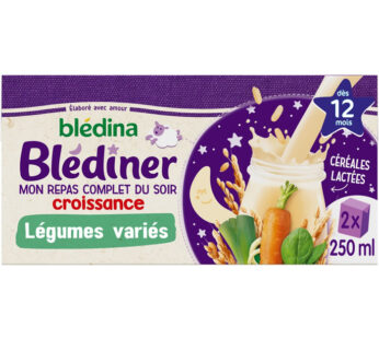 BLEDINA – Blédîner Céréales lactées aux légumes dès 12 mois 2 x 250 ml