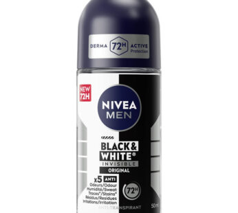 NIVEA Men – Déodorant bille homme black and white 48h 50 ml