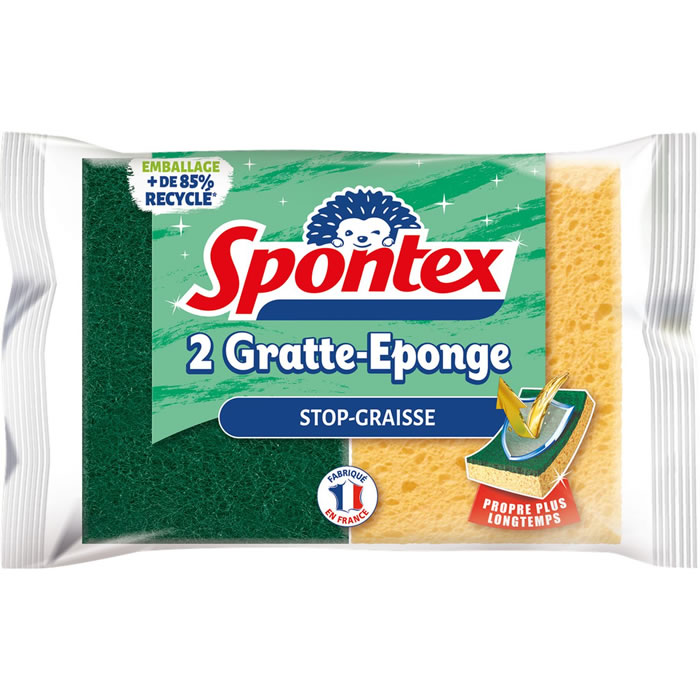 SPONTEX Éponges grattantes STOP-GRAISSE x2