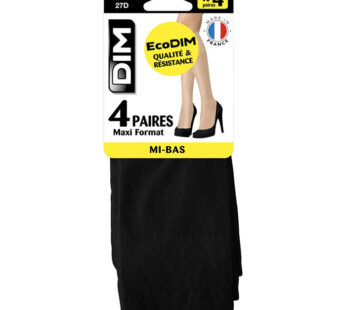 DIM Ecodim Mi-bas en mousse noir taille 35-41 28D x4