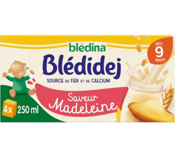 BLEDINA – Blédidej Céréales lactées saveur madeleine dès 9 mois 4 x 250 ml