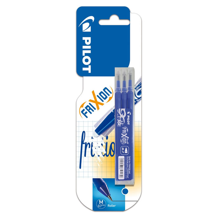 PILOT Frixion - Recharge stylo gel effaçable pointe moyenne x3