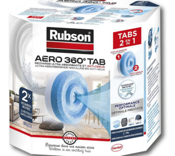 RUBSON Aero 360° Tab Recharge anti‑odeur (Lot de 2)