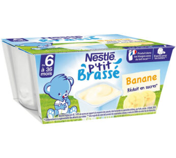 NESTLE P’tit Brassé – Dessert à la banane 4 x 100 g